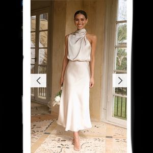 Billy J Esther Maxi Dress Cream Champagne Size XS - NWT (New With Tag)